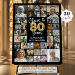 80th Birthday 39 Photo Collage Cheers to Years Foam Board<br><div class="desc">Celebrate an 80th birthday with a photo memories display printed on foam board utilizing this easy-to-upload photo collage template with 39 square photos and the title CHEERS TO 80 YEARS and name in your choice of background color in EDIT. The design features faux metallic gold foil balloon numbers and modern...</div>