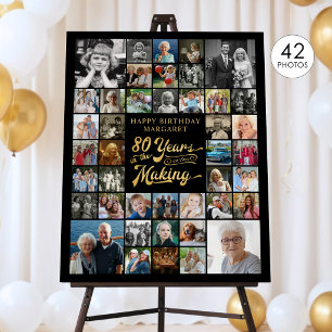 80th Birthday 42 Photo Collage YEARS IN THE MAKING Foam Board