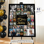 80th Birthday 42 Photo Collage YEARS IN THE MAKING Foam Board<br><div class="desc">Celebrate an 80th birthday for him or her photo memories through the years with this photo display printed on foam board utilizing this easy-to-upload photo collage template with 42 pictures featuring a retro calligraphy script typography title design 80 YEARS IN THE MAKING which incorporates birth year within the design and...</div>