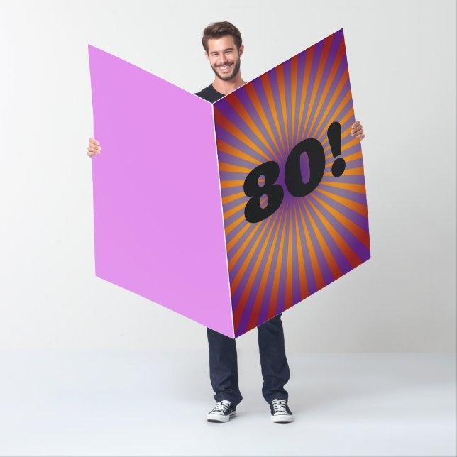 80th BIRTHDAY 80 HUGE GIANT huge retro CARD (In Situ)