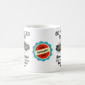 80th Birthday 80 Personalized Funny Vintage Car Coffee Mug (Center)