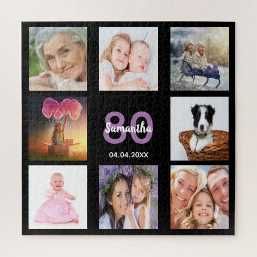 80th birthday 80 photo collage black woman jigsaw puzzle