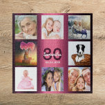 80th birthday 80 photo collage woman purple jigsaw puzzle<br><div class="desc">A gift for a woman's 80th birthday,  celebrating her life with a collage of 8 of your photos.  Templates for a name,  age 80 and a date.  Date of birth or the date of the anniversary.  Dark purple and white colored letters. Girly and feminine purple gradient background color.</div>