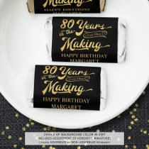 80th Birthday 80 YEARS IN THE MAKING Black Gold Hershey's Miniatures