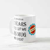80th Birthday 80 Years Old Fun Cheek Personalized Coffee Mug (Front Left)