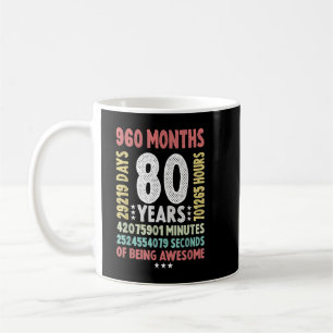 80th Birthday 80 Years Old Vintage Retro - 80 yr o Coffee Mug