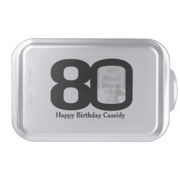 80th birthday add your own photo snap on tin cake pan