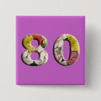 80th Birthday Anniversary 80 Years Milestone Pin