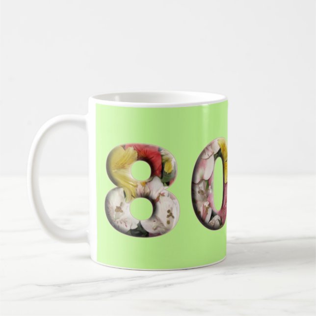 80th Birthday Anniversary Milestone Mug (Left)