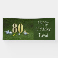 80th Birthday Anniversary to golfer with golf ball Banner