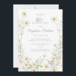 80th Birthday April Birth Month Flower Daisy Invitation<br><div class="desc">Small dainty daisies create a rustic wreath. Boho style at its sophisticated best.</div>