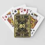 80th Birthday Art Deco Gold Black Great Gatsby Playing Cards at Zazzle