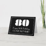 [ Thumbnail: 80th Birthday: Art Deco Inspired Look "80" & Name Card ]