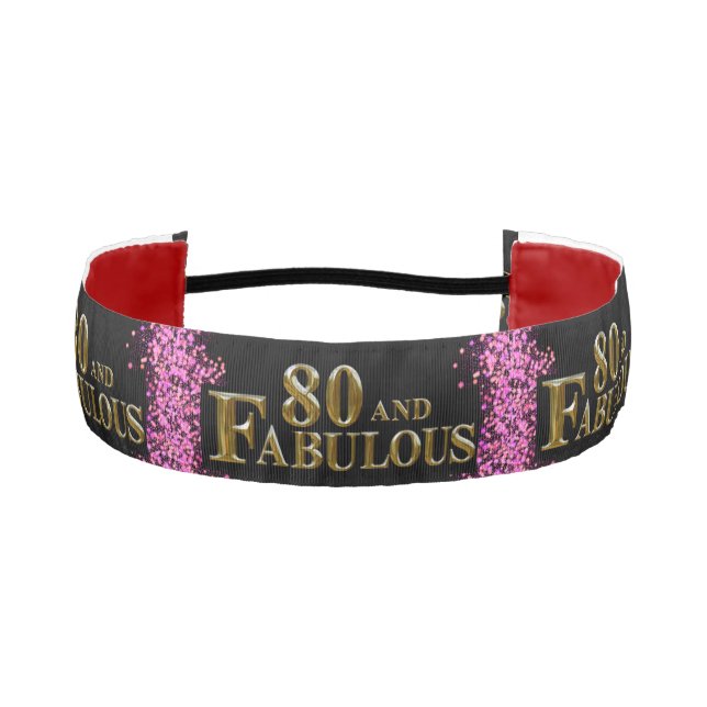 80th Birthday  Athletic Headband (Front)