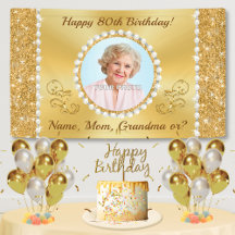 80th Birthday Banner Personalised, Photo and Name