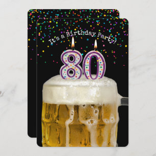80th Birthday Beer Party Invitation
