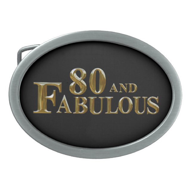 80th Birthday  Belt Buckle (Front)