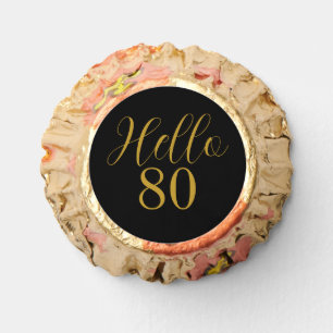80th Birthday Black Gold Birthday Party Reese's Peanut Butter Cups