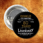 80th Birthday Black Gold  Legendary Retro Button<br><div class="desc">Personalized elegant buttons that are easy to customize for that special 80th birthday party. The retro black and gold design adds a touch of refinement to that special celebration.</div>