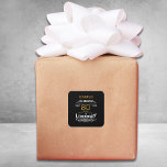 80th Birthday Black Gold  Legendary Retro Square Sticker<br><div class="desc">A personalized elegant paper sticker / label that is easy to customize for that special 80th birthday party.</div>