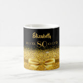 80th birthday black gold name classic elegant coffee mug (Center)