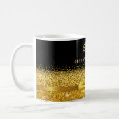 80th birthday black gold name classic elegant coffee mug (Left)
