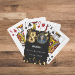 80th birthday black gold stars photo poker cards<br><div class="desc">Black background,  decorated with golden stars. Personalize and add a photo,  name,  age,  date. 

Make your 80th unforgettable—one detail at a time.</div>