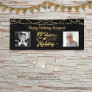 80th Birthday Black Gold String Lights Photos Banner