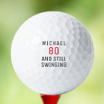 80th Birthday Black Script Personalized Name Golf Balls<br><div class="desc">80th Birthday Eightieth Funny Personalized Name Golf Balls features your name. Personalize by editing the text in the text boxes provided.  Perfect for a golfer or sports lover for their eightieth birthday. Designed by ©Evco Sports www.zazzle.com/store/evcosports</div>