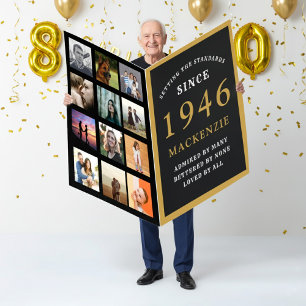 80th Birthday Born 1946 Photo Template Giant Card