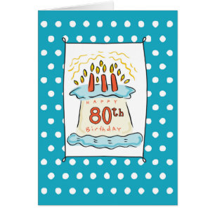 80th Birthday Cake Cards