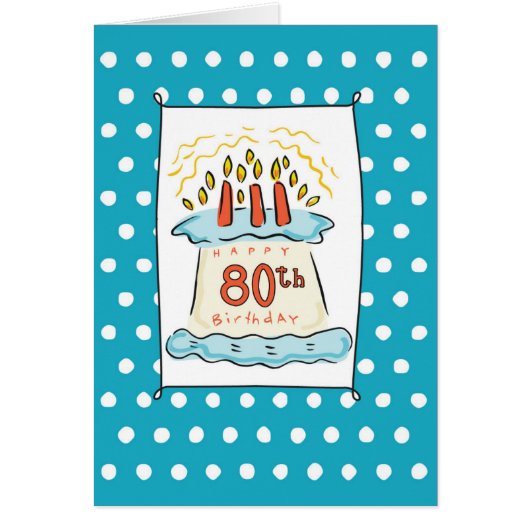 80th Birthday Cake Cards (Front)