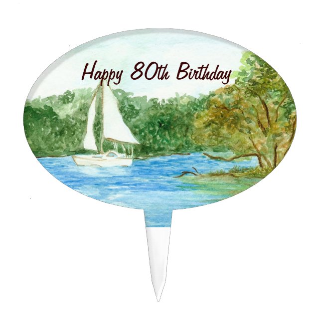 80th Birthday Cake Pick (Front)