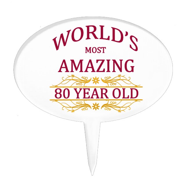 80th. Birthday Cake Topper (Front)
