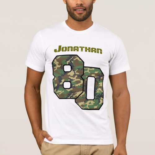 80th Birthday Camo One Year Custom Name V026 T_Shirt