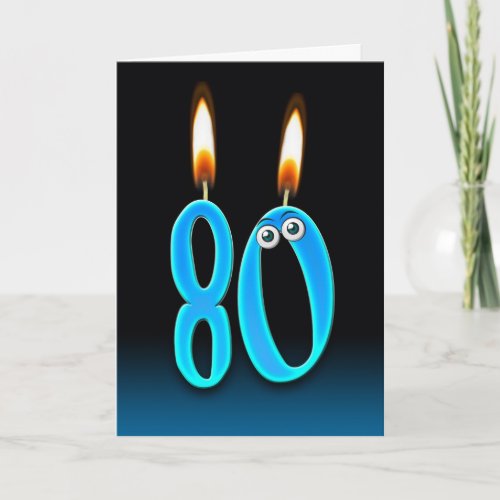 80th Birthday Candles Card