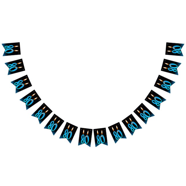 80th birthday candles with eyeballs bunting flags (All)