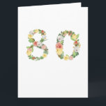 80th Birthday Card<br><div class="desc">Beautiful floral theme 80th Birthday card.</div>