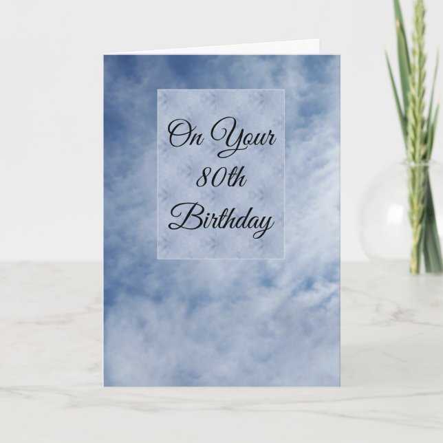 80th Birthday Card Cloud Design  (Front)