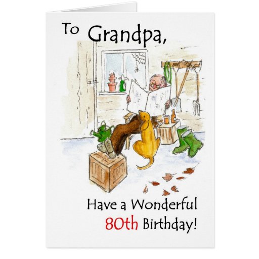 80th Birthday Card for a Grandfather | Zazzle