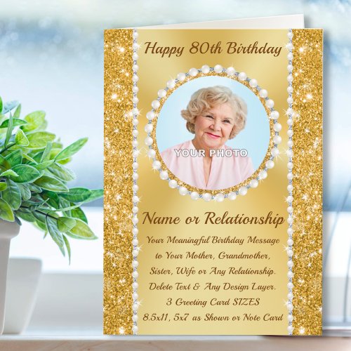 80th Birthday Card for Mum Sister Wife Grandma