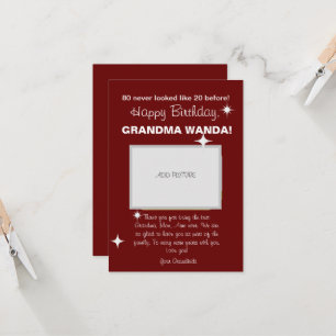 80th Birthday Card Greeting Maroon Elegance Style