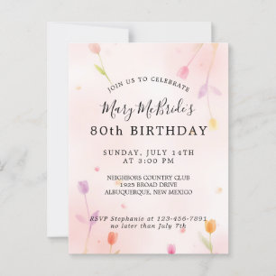 80th Birthday Card Invitation