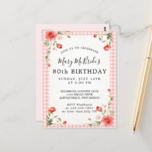 80th Birthday Card Invitation