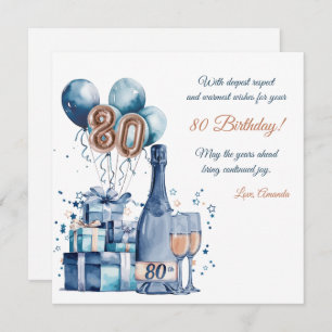 80th Birthday Card Personalised for Men