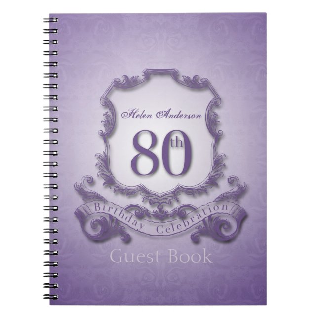 80th Birthday Celebration Custom Framed Guest Book (Front)