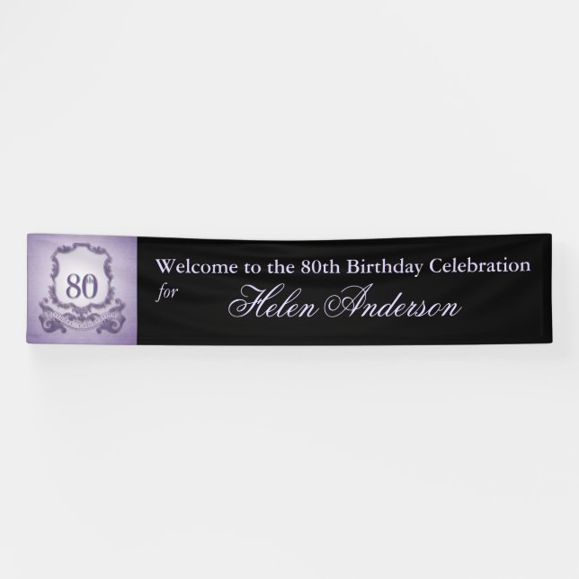 80th Birthday Celebration Custom outdoor Banner (Horizontal)