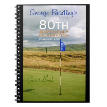 80th Birthday Celebration Golf Guest Book by PBsecretgarden at Zazzle