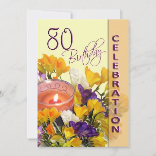 80th Birthday Celebration party invitation