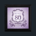 80th Birthday Celebration Personalized Jewelry Box<br><div class="desc">Vintage purple frame - Customizable 80th Birthday jewelry box. You can easily change text color,  font,  size and position by clicking the customize button.</div>